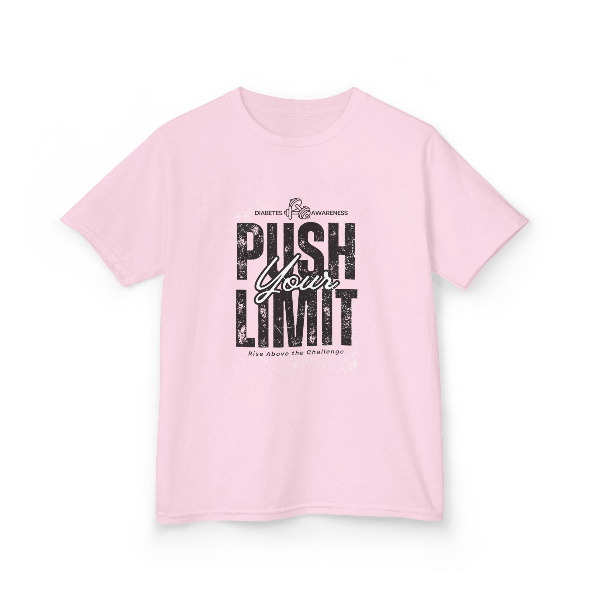The Diabuddies Store Push Your Limit! (Diabetes) - kids Tee Push Your Limit! (Diabetes) - kids Tee: Ready to push your limit? This awesome "Push Your Limit!" tee is for super kids who love to try new things and grow stronger every day! It's a cool reminde