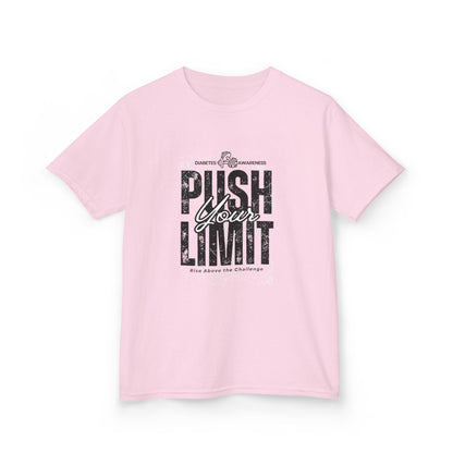 The Diabuddies Store Push Your Limit! (Diabetes) - kids Tee Push Your Limit! (Diabetes) - kids Tee: Ready to push your limit? This awesome "Push Your Limit!" tee is for super kids who love to try new things and grow stronger every day! It's a cool reminde