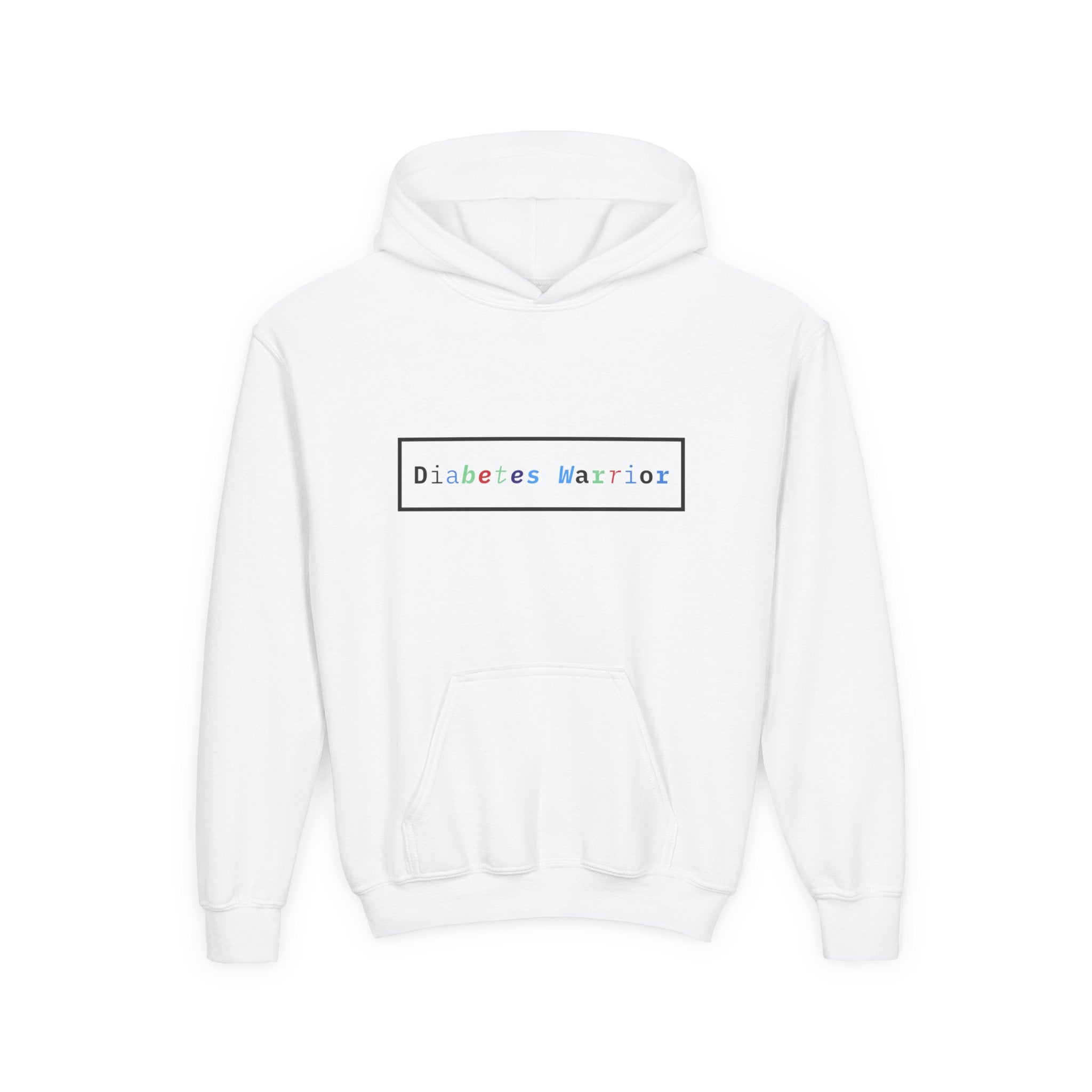 Diabetes Warrior Bold Text - Youth Hoodie The Diabuddies Store Hoodies $31.56