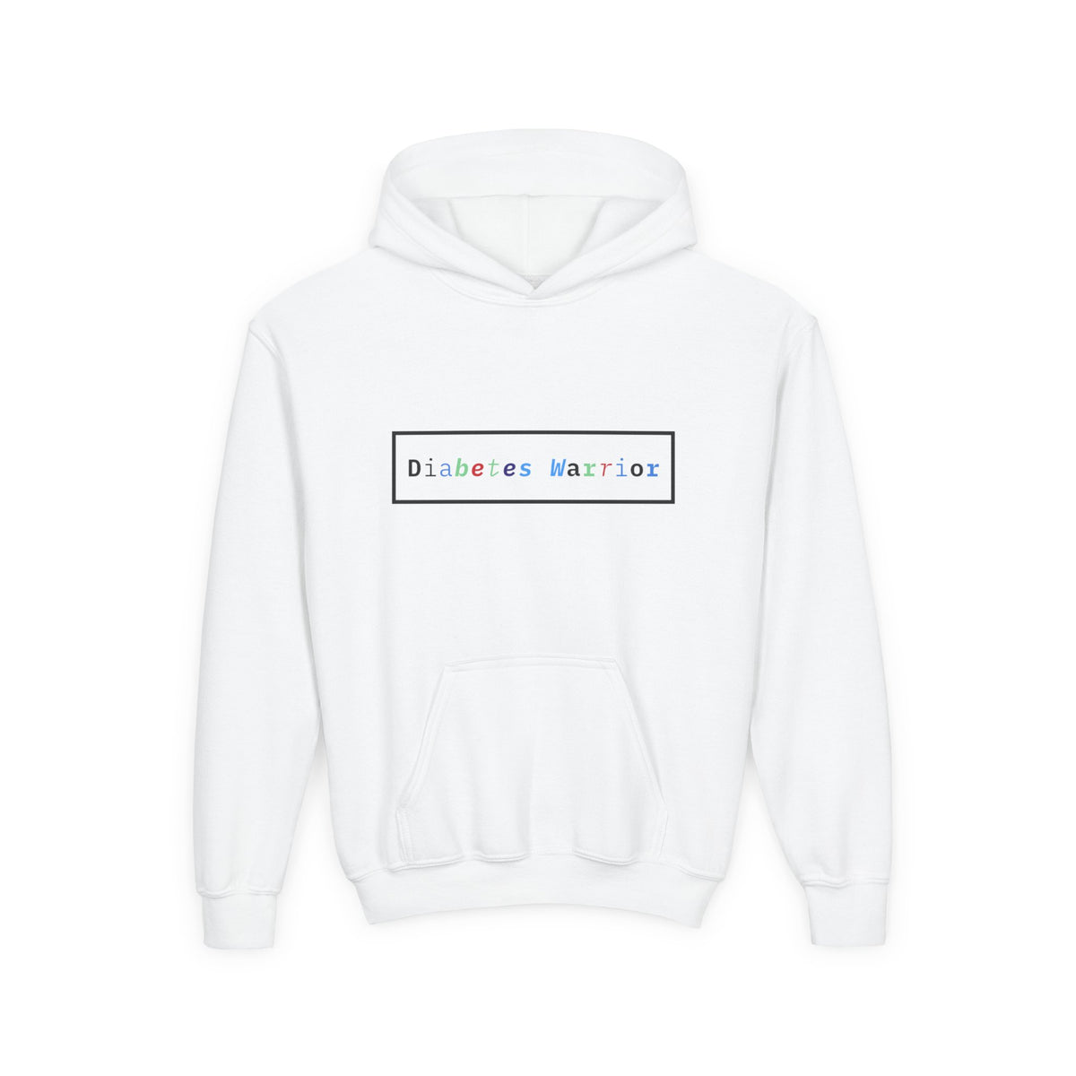Diabetes Warrior Bold Text - Youth Hoodie The Diabuddies Store Hoodies $31.56