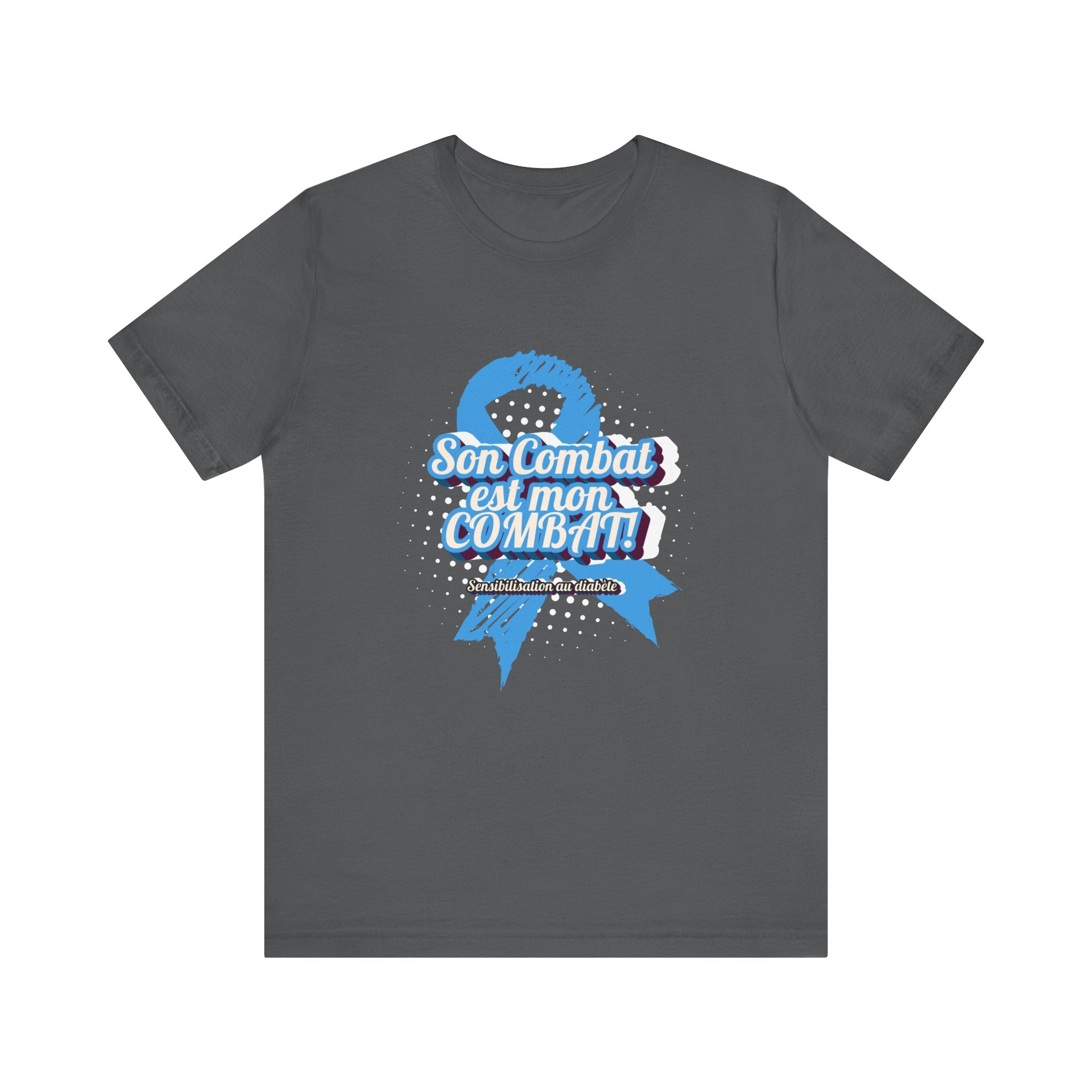 His Fight is my Fight! (French in blue) - Unisex Tee The Diabuddies Store T-Shirts $30.27