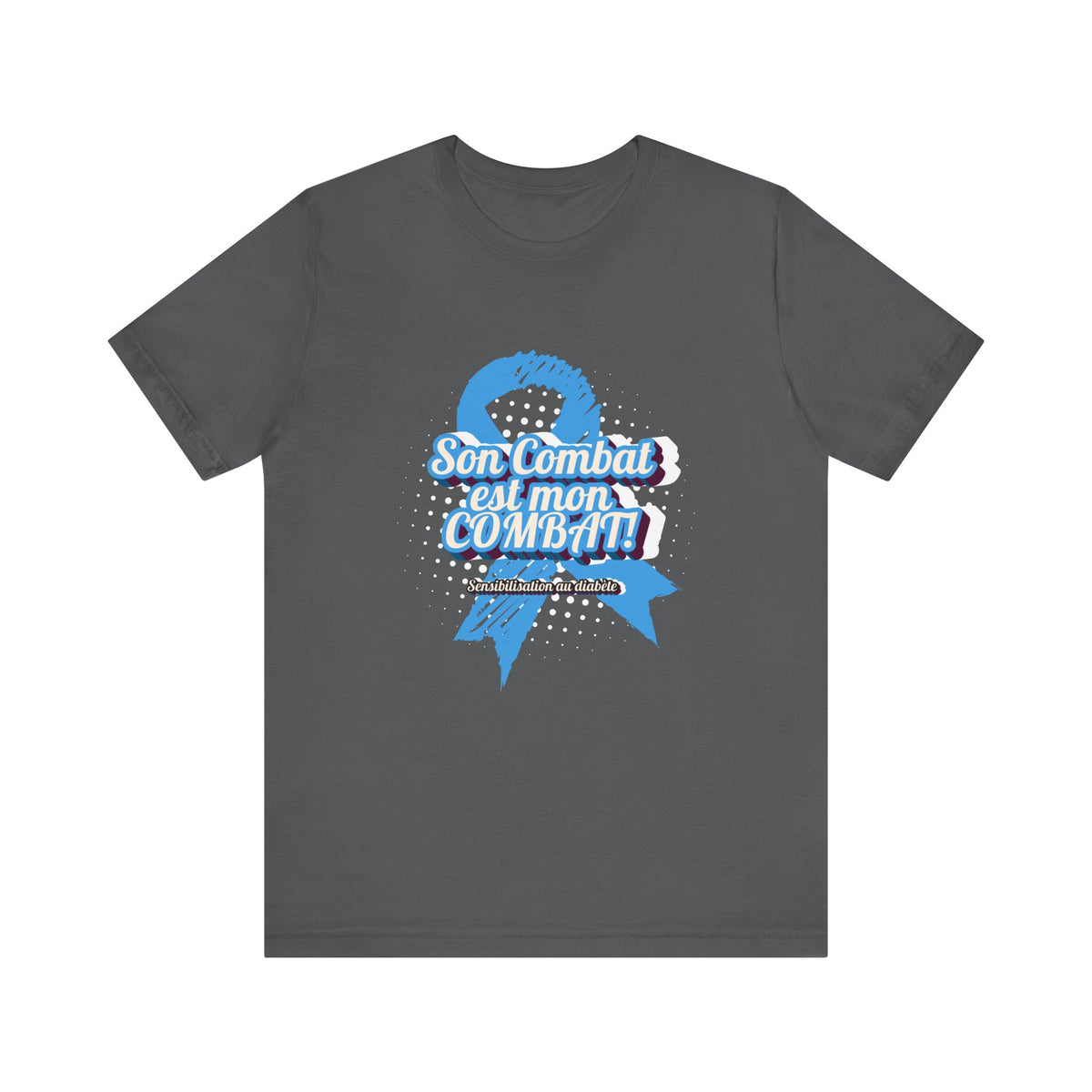 His Fight is my Fight! (French in blue) - Unisex Tee The Diabuddies Store T-Shirts $30.27