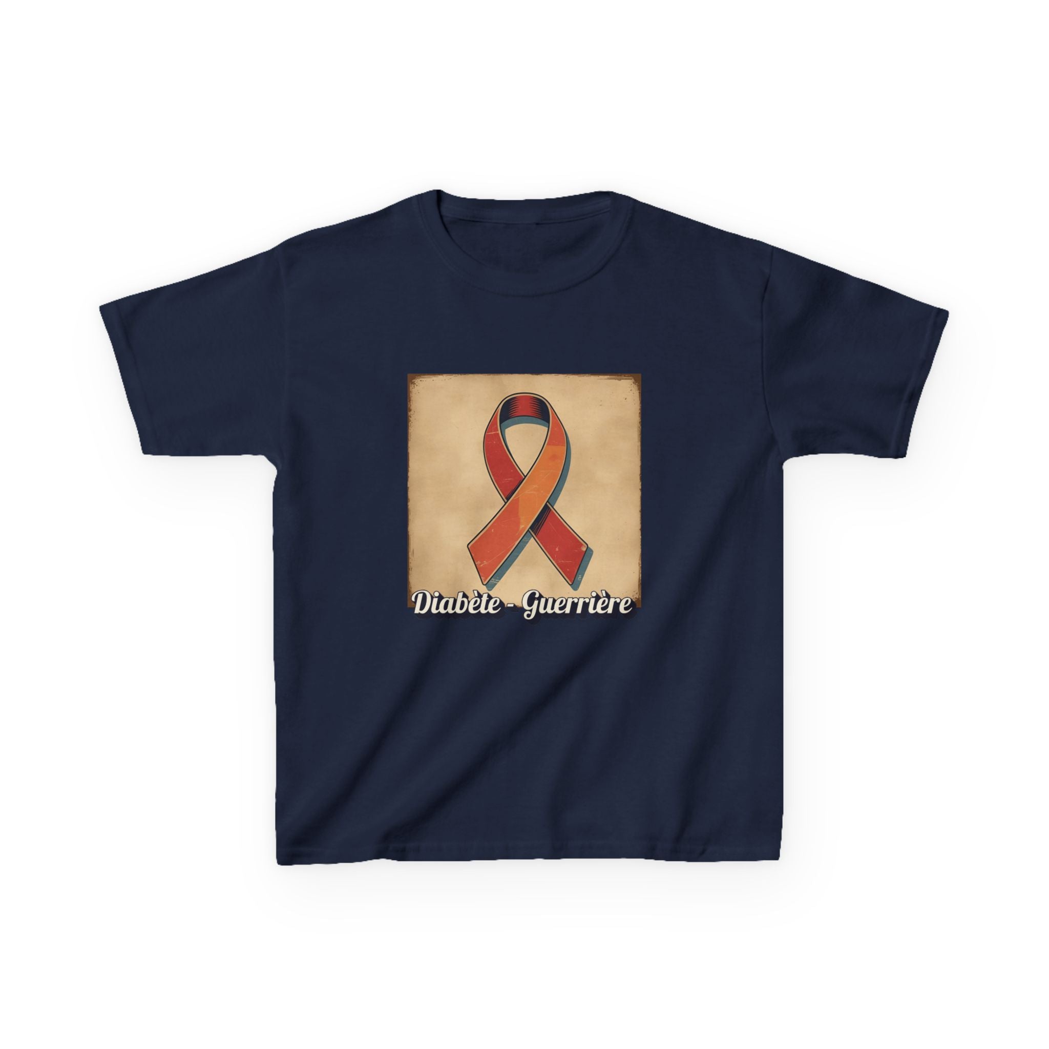 The Diabuddies Store Diabetes Warrior, Retro Look (French / Guerrière) - Kids Tee Diabetes Warrior, Retro Look (French / Guerrière) - Kids Tee: Let your young one show off their strength and style with our "Diabète - Guerrière" Retro Look French Kids Tee!