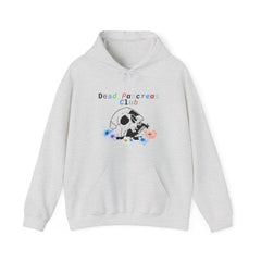 The Diabuddies Store Skull & Flowers, Dead Pancreas Club - Unisex Hoodie Skull & Flowers, Dead Pancreas Club - Unisex Hoodie: Cozy defiance! This unique hoodie blends skulls, flowers, and "Dead Pancreas Club" for a raw, humorous take on life with diabetes