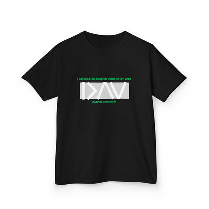 The Diabuddies Store I am greater than (Grey) - Kids Tee I am greater than (Grey) - Kids Tee: Celebrate resilience and strength with this Kids Tee! It's a powerful symbol for young individuals living with diabetes, reminding them that they are always "gre