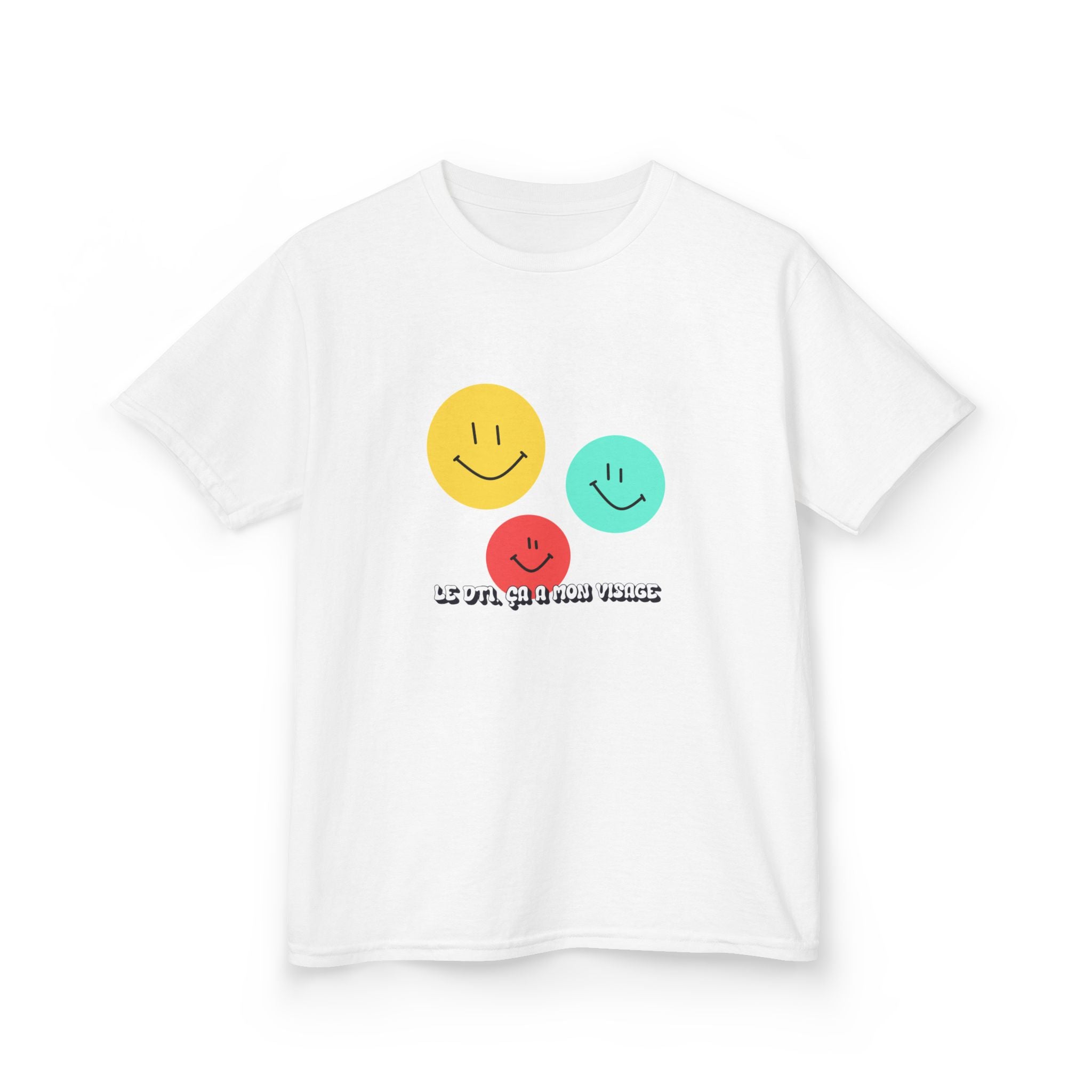 The Diabuddies Store T1D Looks like me w/ Smiley Faces (French) - Kids Tee T1D Looks like me w/ Smiley Faces (French) - Kids Tee: This cheerful T-shirt is a fun and powerful way for kids to celebrate their strength and spread awareness about Type 1 diabet