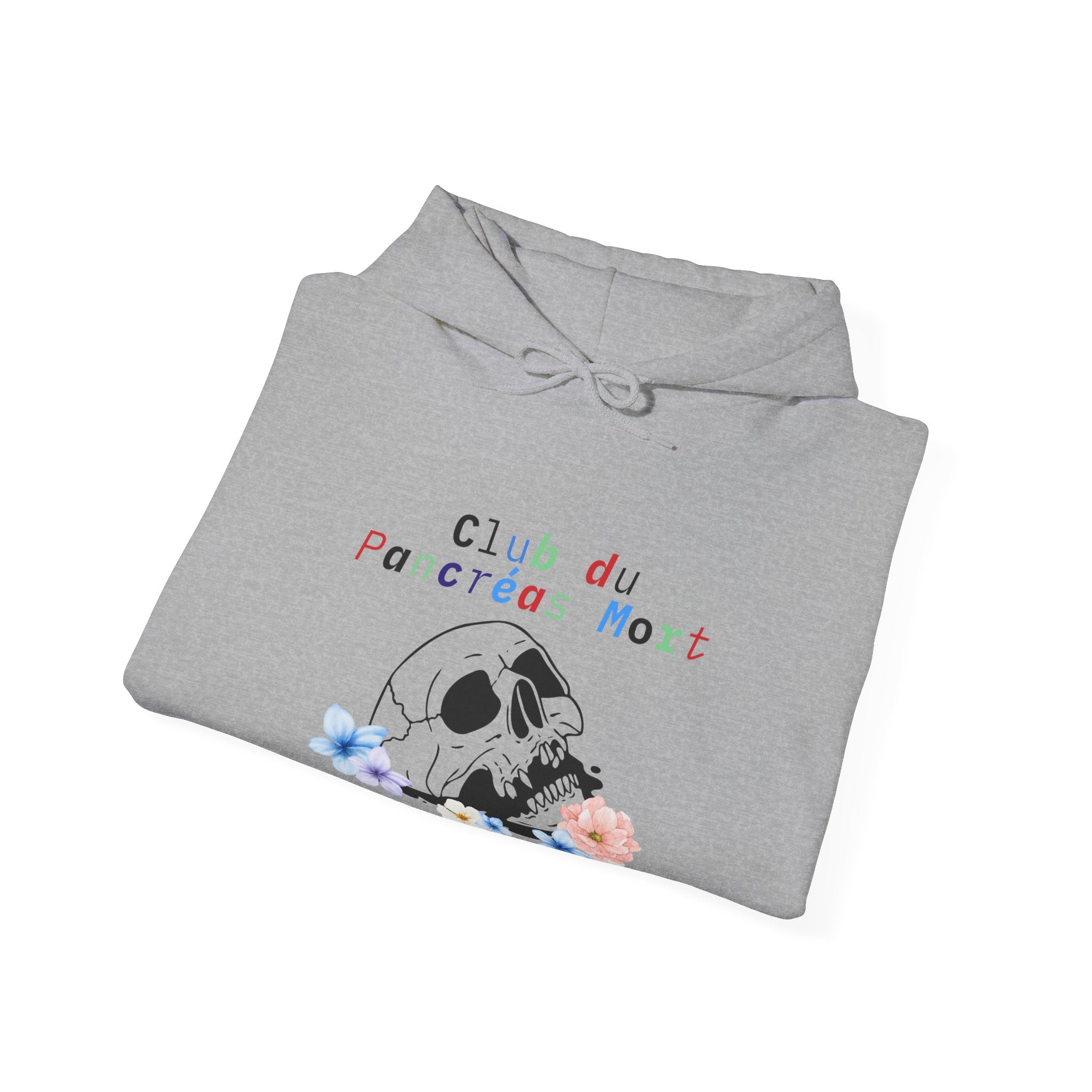Skull & Flowers, Dead Pancreas Club (French) - Unisex Hoodie The Diabuddies Store Hoodies $32.41