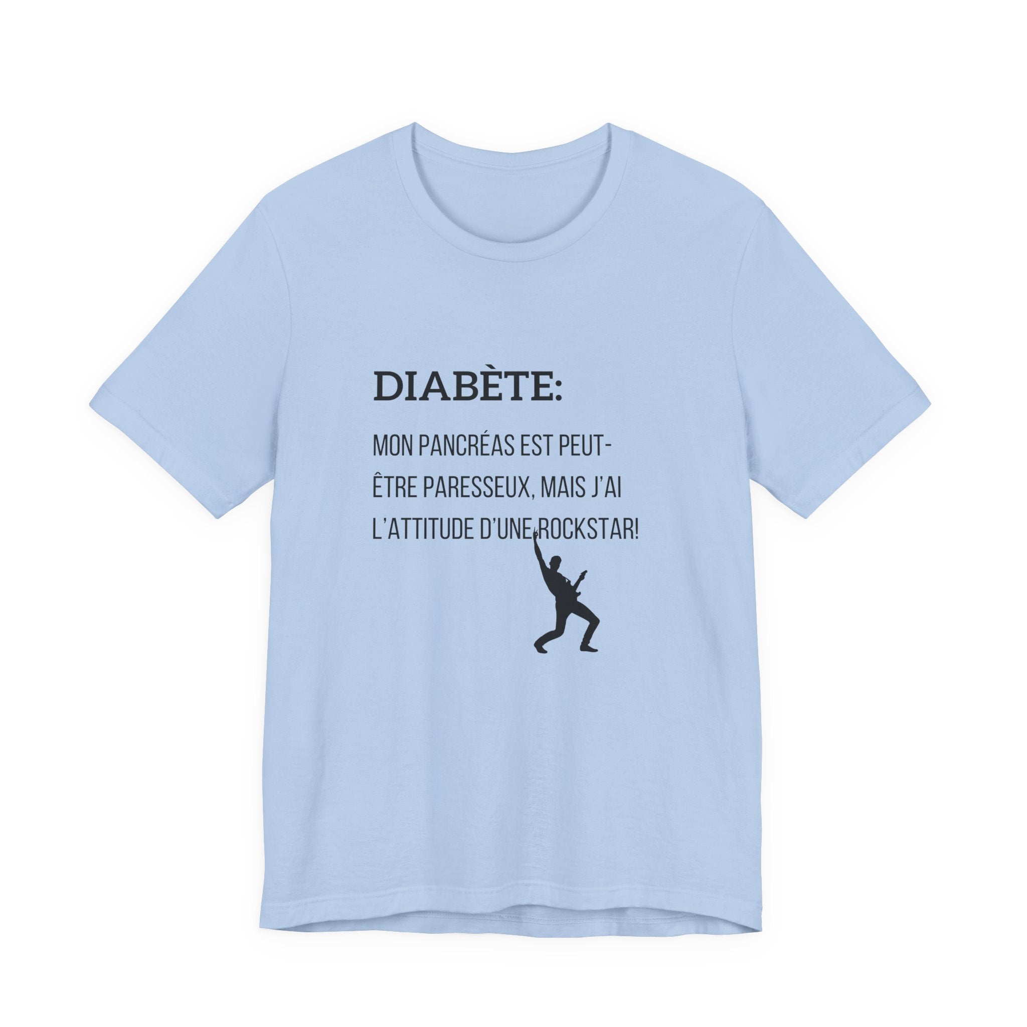 Lazy Pancreas, Rockstar Attitude (French) - Unisex Tee The Diabuddies Store T-Shirts $22.50