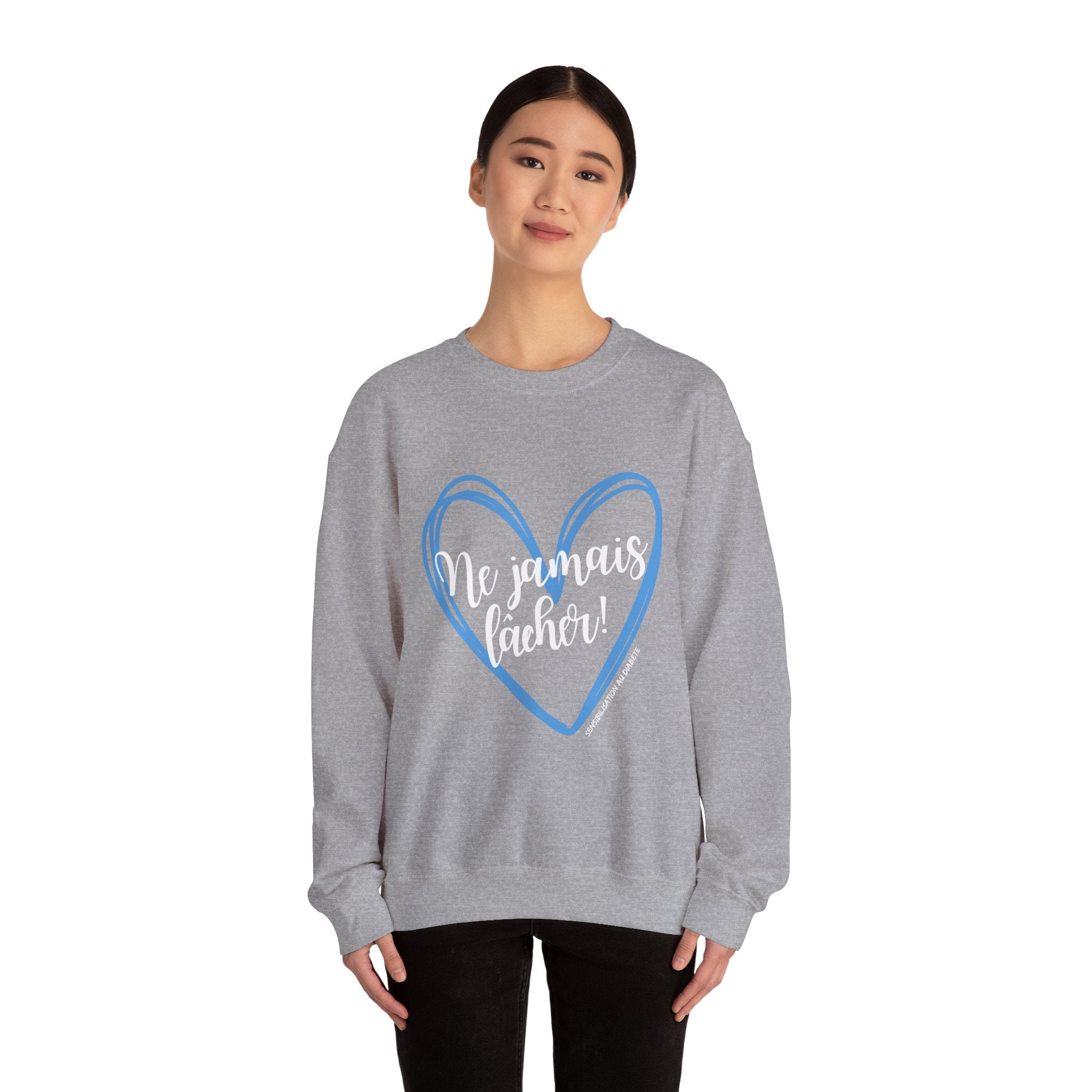 The Diabuddies Store Never Give Up French - Unisex Sweatshirt Never Give Up French - Unisex Sweatshirt: Help bring awareness to diabetes. some battles are fought within, and this sweatshirt is a testament to your strength. Sweatshirts Sweatshirt Casual Ou