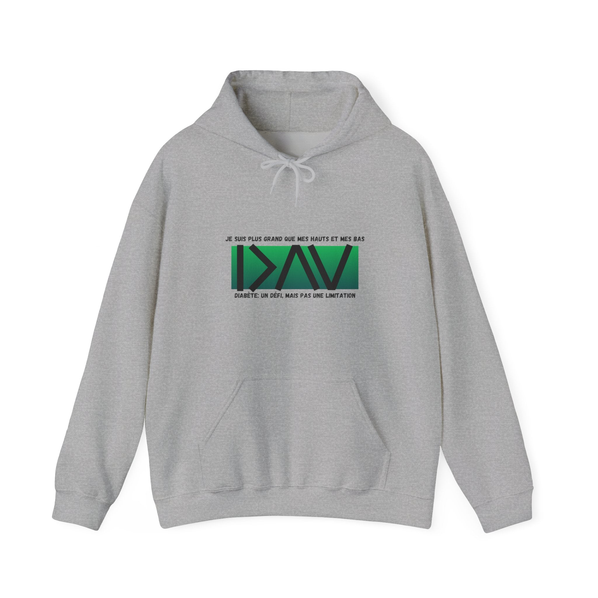 The Diabuddies Store Greater Than (French/Green) - Unisex Hoodie Greater Than (French/Green) - Unisex Hoodie: Make a bold statement: You are always greater than! Our "Greater Than (French/Green)" Unisex Hoodie in vibrant orange is designed to stand out an