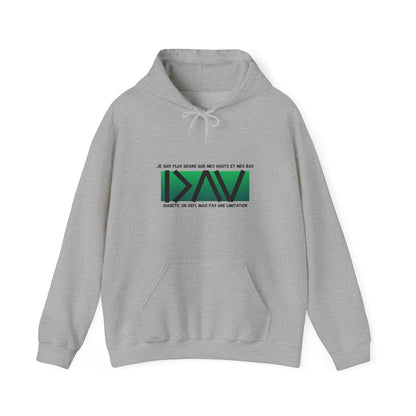 The Diabuddies Store Greater Than (French/Green) - Unisex Hoodie Greater Than (French/Green) - Unisex Hoodie: Make a bold statement: You are always greater than! Our "Greater Than (French/Green)" Unisex Hoodie in vibrant orange is designed to stand out an