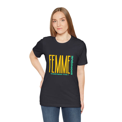 The Diabuddies Store Bionic Woman (French) - Unisex Tee Bionic Woman (French) - Unisex Tee: Unleash your inner Bionic strength! This Unisex Tee is a powerful statement of resilience, strength, and modern-day heroism for anyone living with Type 1 Diabetes.