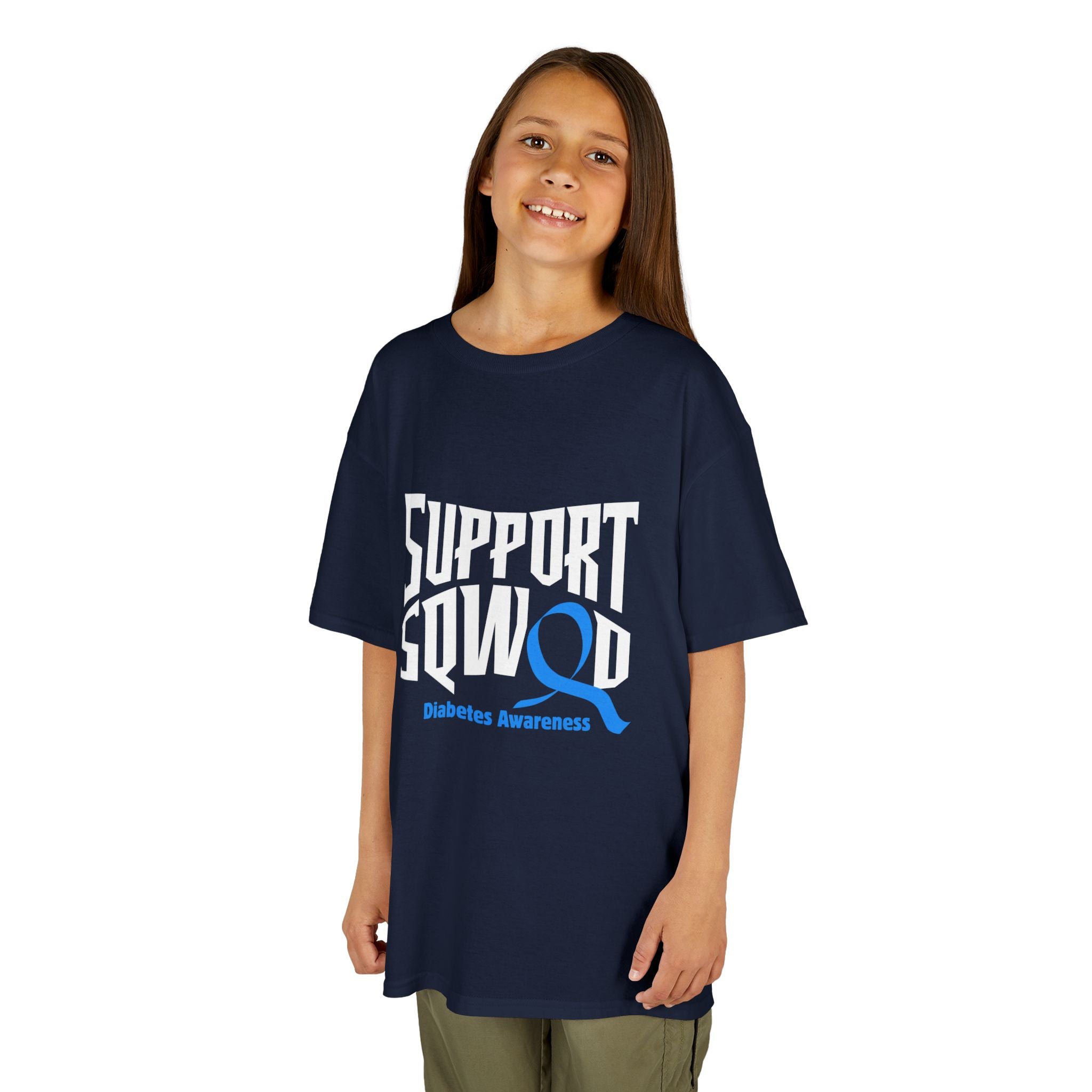 The Diabuddies Store Diabetes Support Squad - Kids Tee Diabetes Support Squad - Kids Tee: Unite against diabetes with the Diabetes Support Squad Kids' Tee! This super-soft t-shirt is perfect for little heroes showing their support for a loved one with typ