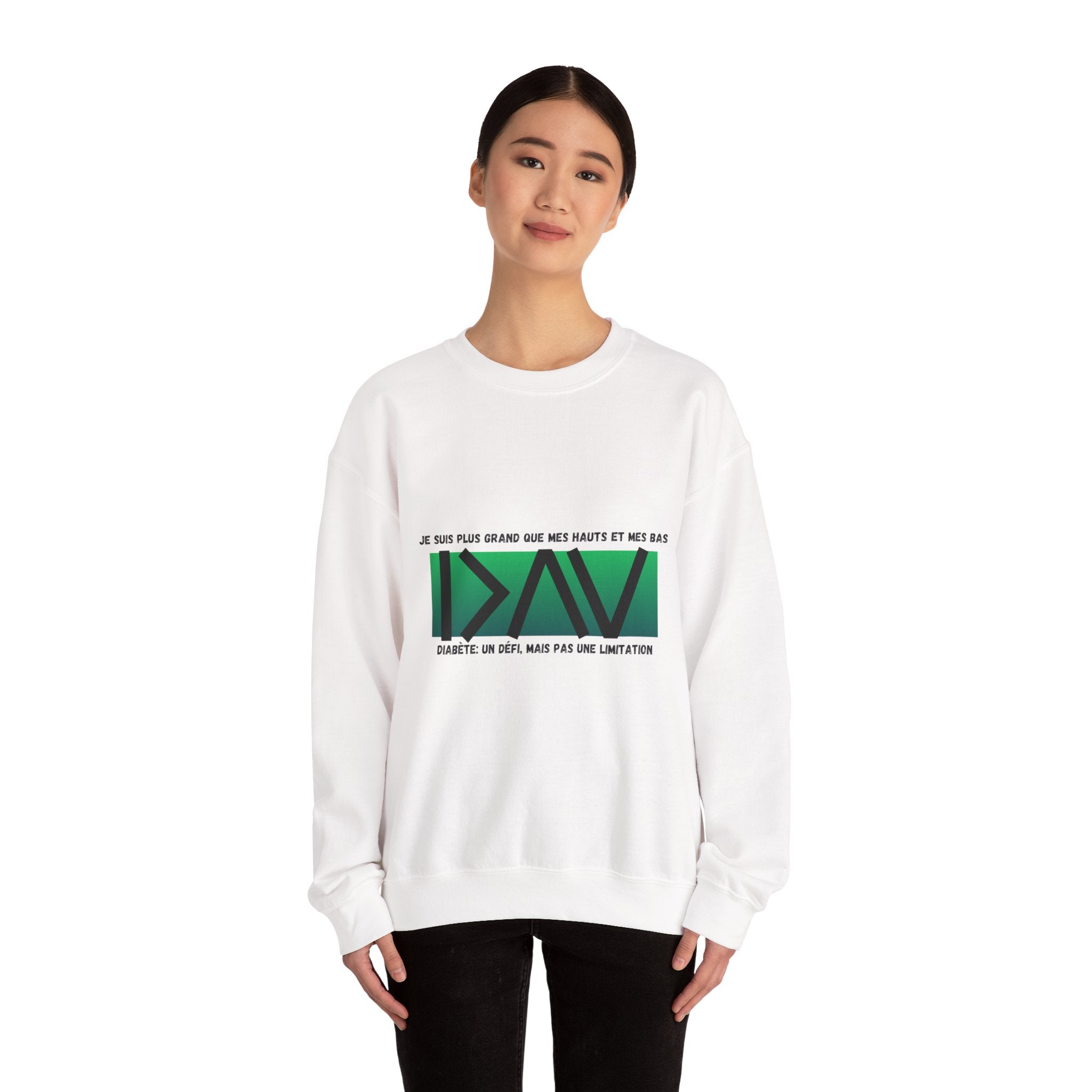 The Diabuddies Store Greater than (French/Green) - Unisex Sweatshirt Greater than (French/Green) - Unisex Sweatshirt: Sometimes, a single symbol says it all. Our Greater Than (French/Green) Unisex Sweatshirt features the powerful ">" symbol, representing