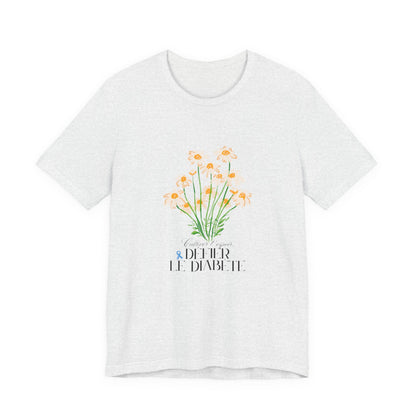 The Diabuddies Store Cultivating Hope, Defying Diabetes (French) - Unisex Tee Cultivating Hope, Defying Diabetes (French) - Unisex Tee: Wear your message of strength! Our "Cultivé l'espoir, Défié le diabète" Unisex Tee is more than just a comfortable shir