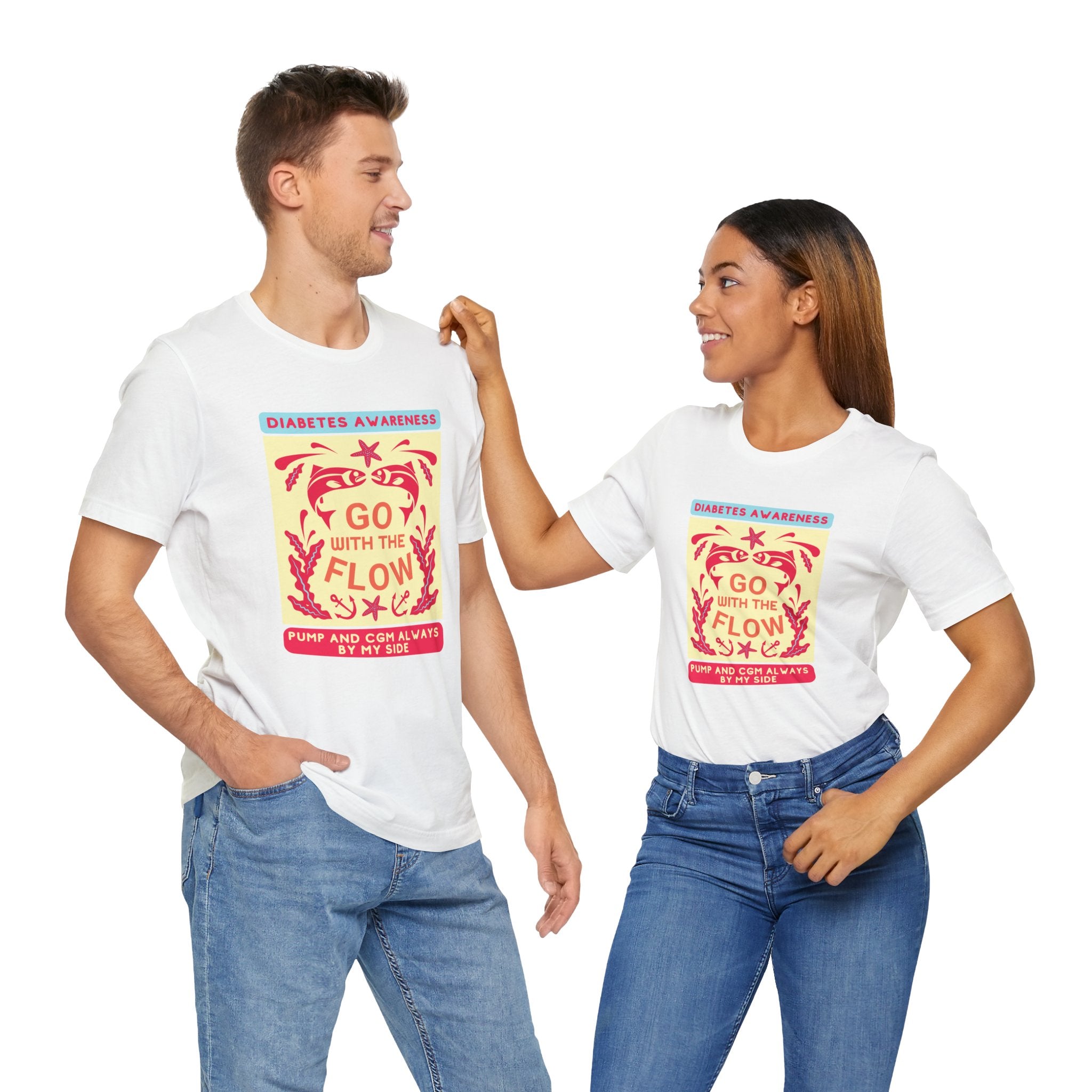 The Diabuddies Store Go with the Flow (Diabetes) - Unisex Tee Go with the Flow (Diabetes) - Unisex Tee: Engineered for those who live with a pump and CGM, this tank ensures your devices are always within reach and comfortably secure, letting you move free