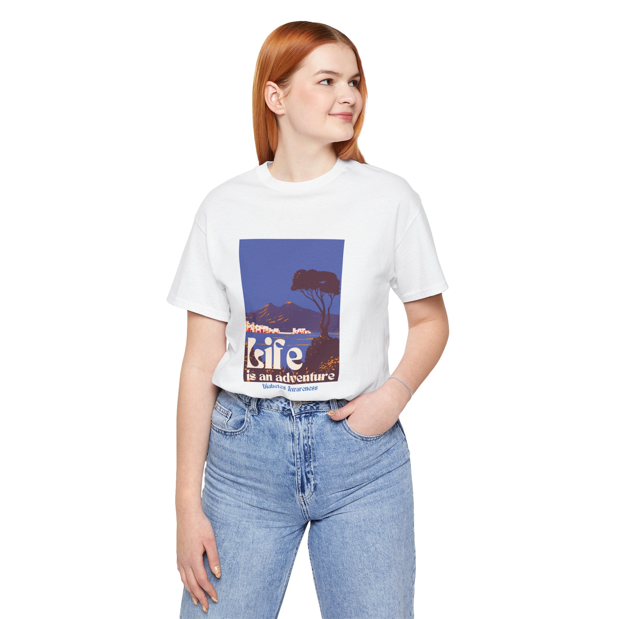 The Diabuddies Store Life is an Adventure, Ocean View - Unisex Tee Life is an Adventure, Ocean View - Unisex Tee: Embrace the call of the wild with our "Life is an adventure" Unisex Tee. This shirt is for anyone who finds their soul in the great outdoors,