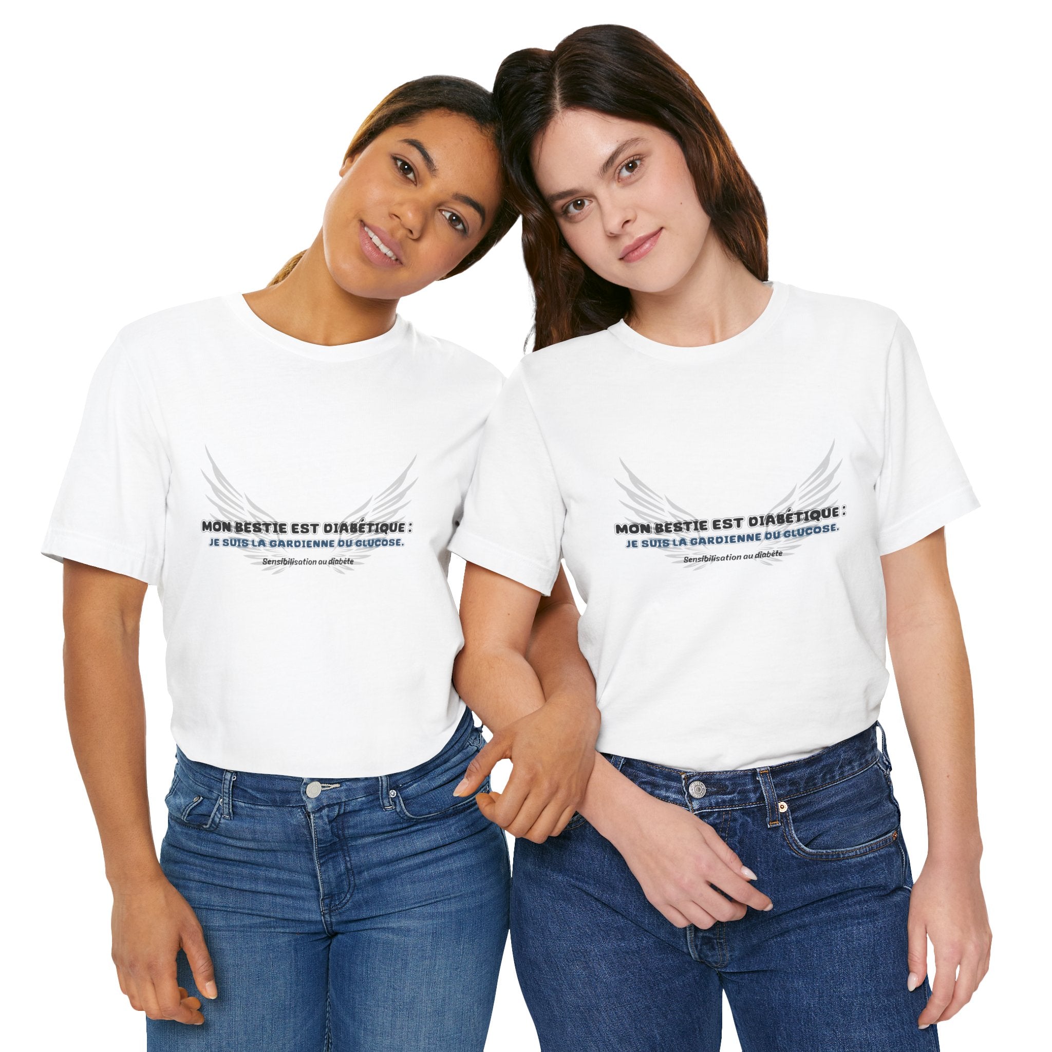 The Diabuddies Store My Bestie is Diabetic (French / Mon bestie, Guardienne) - Unisex Tee My Bestie is Diabetic (French / Mon bestie, Guardienne) - Unisex Tee: Celebrate your vital role! A proud declaration of your commitment and unique connection. T-Shir