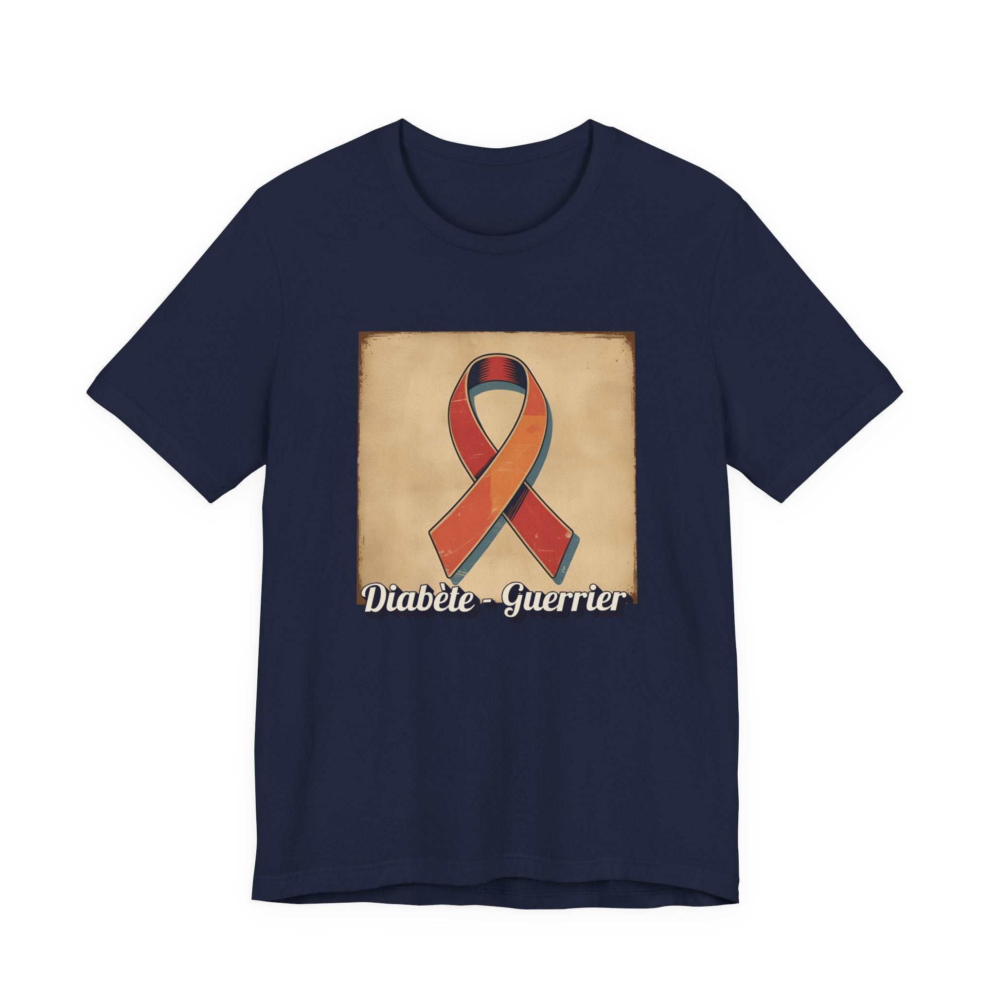 Diabetes Warrior, Retro Style (French/Guerrier) Unisex Tee The Diabuddies Store T-Shirts $22.50