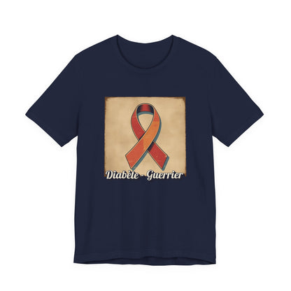 Diabetes Warrior, Retro Style (French/Guerrier) Unisex Tee The Diabuddies Store T-Shirts $22.50