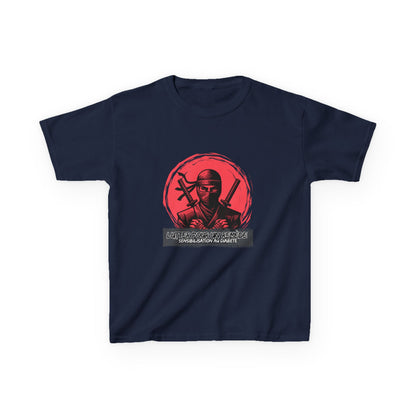 The Diabuddies Store Fighting for a Cure w/Ninja (French) - Kids Tee Fighting for a Cure w/Ninja (French) - Kids Tee: This soft and comfortable tee is a perfect way for your child to show their support in a fun and empowering way. It features an awesome n