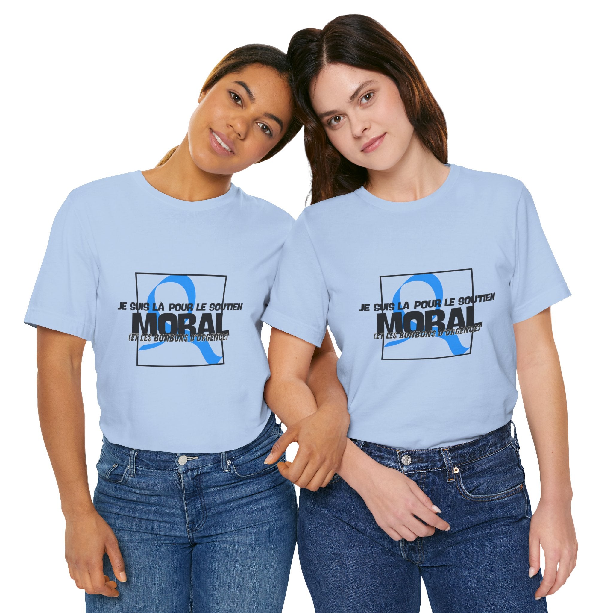 The Diabuddies Store Moral Support and Emergency Candy (French) - Unisex Tee Moral Support and Emergency Candy (French) - Unisex Tee: Being a friend to someone with diabetes means being ready for anything – from offering a listening ear to, well, having s