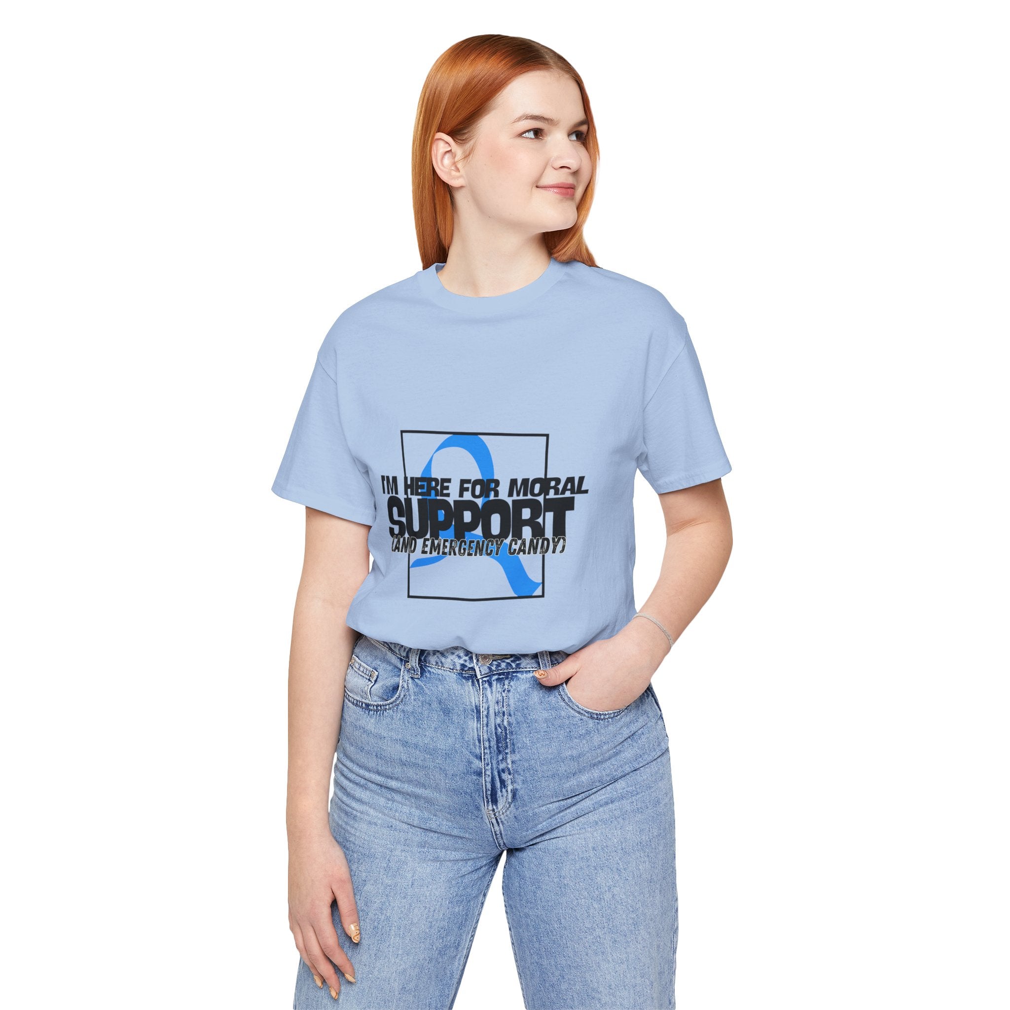 The Diabuddies Store Moral Support and Emergency Candy - Unisex Tee Moral Support and Emergency Candy - Unisex Tee: Being a friend to someone with diabetes means being ready for anything – from offering a listening ear to, well, having some emergency cand