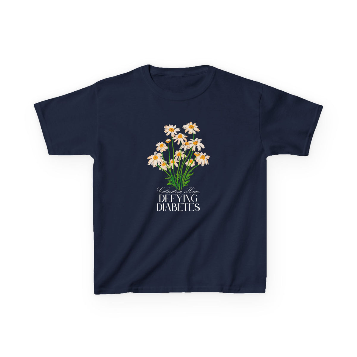 The Diabuddies Store Cultivating Hope, Defying Diabetes - Kids Tee Cultivating Hope, Defying Diabetes - Kids Tee: Wear your message of strength! This tee is a powerful statement of resilience and optimism for kids. T-Shirts $17.74