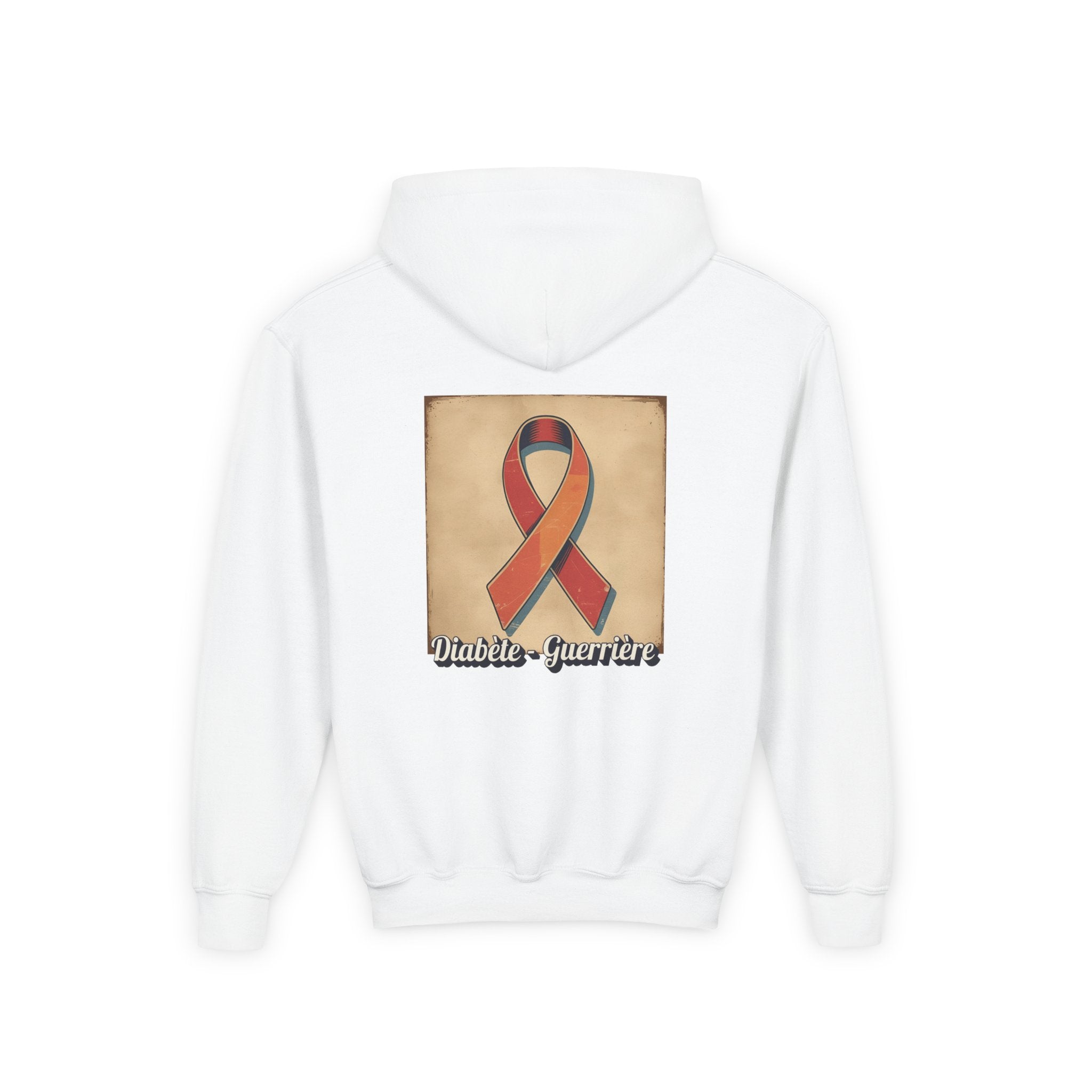 The Diabuddies Store Diabetes Warrior, Retro Look French - Guerrière Youth Hoodie Diabetes Warrior, Retro Look French - Guerrière Youth Hoodie: Let your young one show off their strength and style with our "Diabète -Guerrière" Retro Look" French Youth Hoo