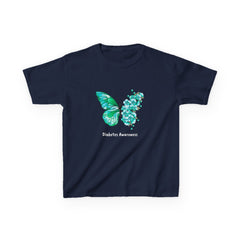 Green Butterfly & Flowers - Kids Tee The Diabuddies Store T-Shirts $19.22