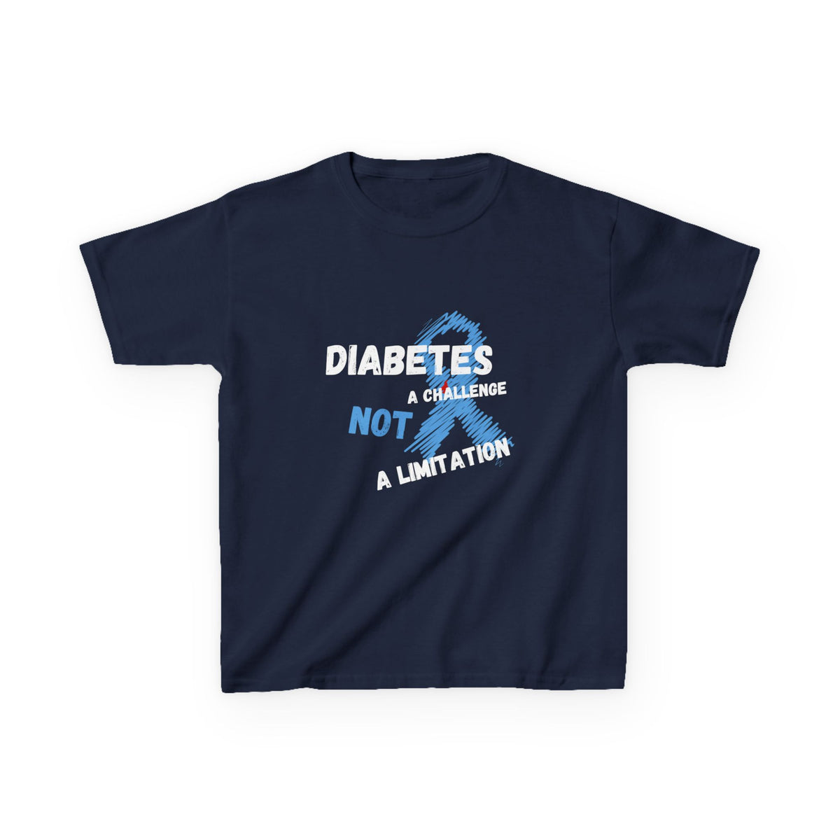 The Diabuddies Store A Challenge, Not a Limitation - Kids Tee A Challenge, Not a Limitation - Kids Tee: Empower your child! This tee is an inspiring reminder that challenges are opportunities to shine, not limitations. T-Shirts $19.22