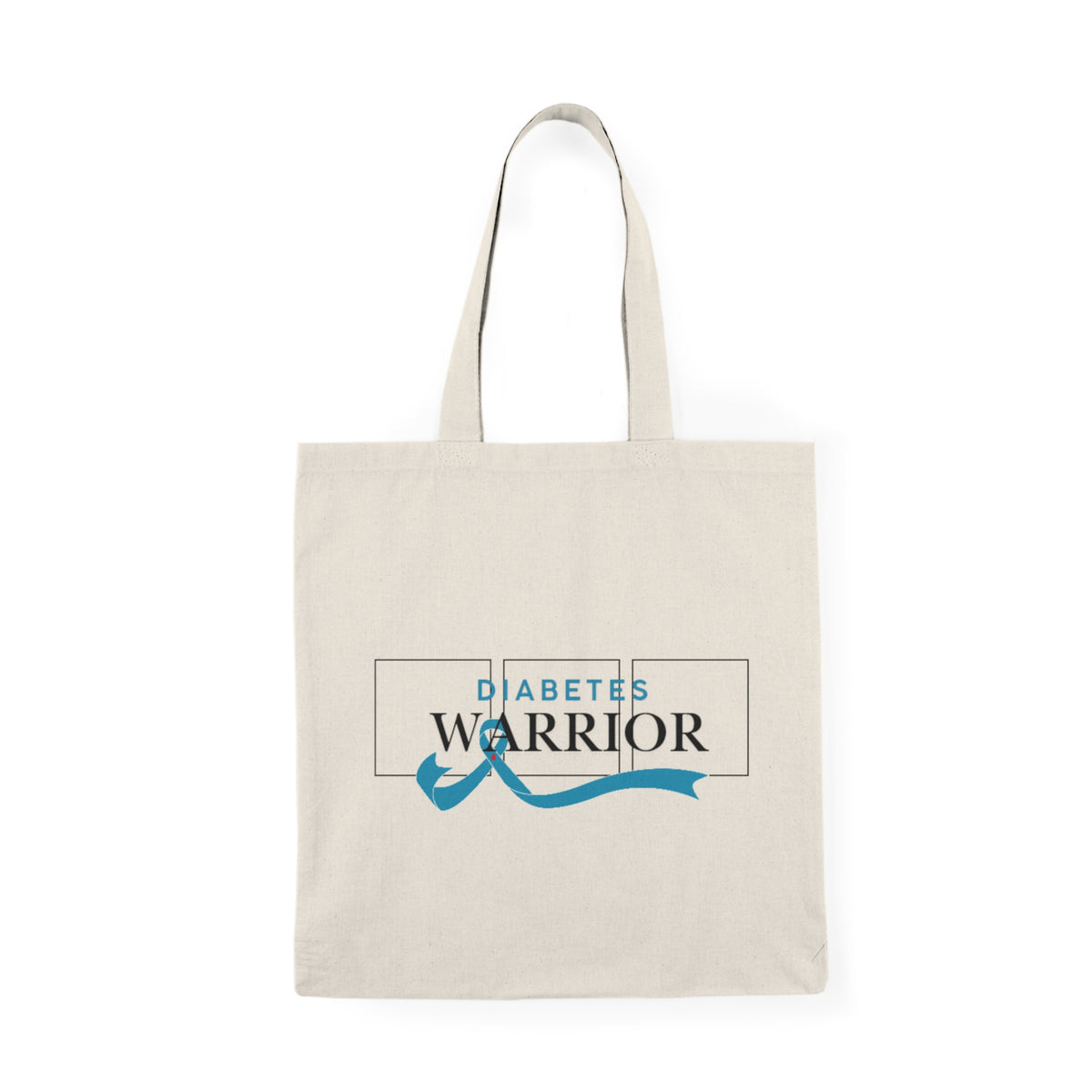 Diabetes Warrior & Blue Ribbon - Tote Bag The Diabuddies Store Tote Bags $9.98
