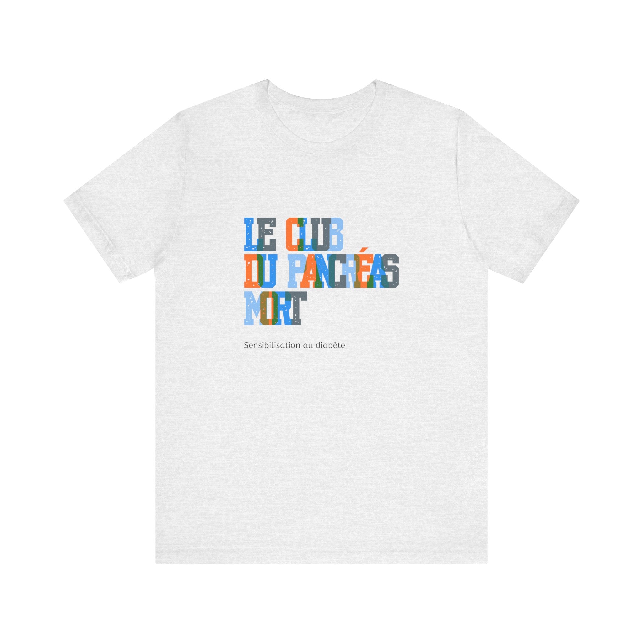Colorful Pastel Dead Pancreas Club (French) - Unisex Tee The Diabuddies Store T-Shirts $22.50