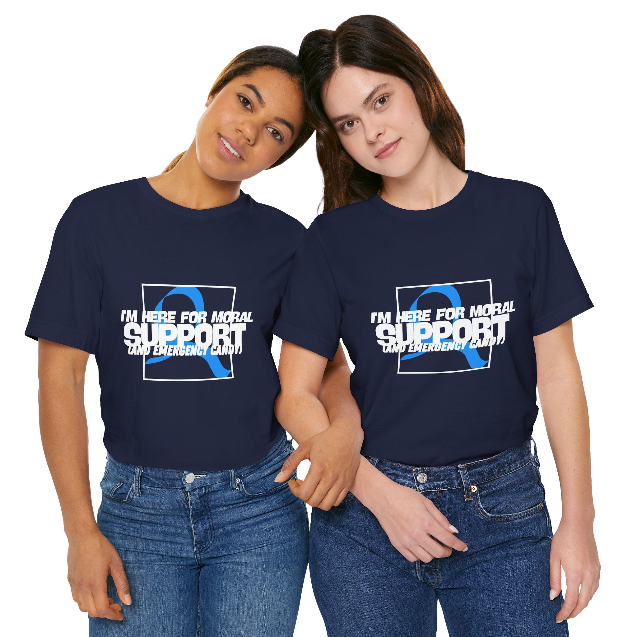 The Diabuddies Store Moral Support and Emergency Candy - Unisex Tee Moral Support and Emergency Candy - Unisex Tee: Being a friend to someone with diabetes means being ready for anything – from offering a listening ear to, well, having some emergency cand