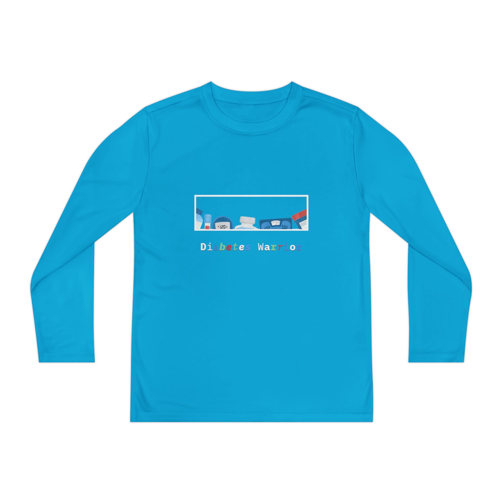 Diabetes Warrior w/supplies - Youth Longsleeve Tee The Diabuddies Store T-Shirts $23.44
