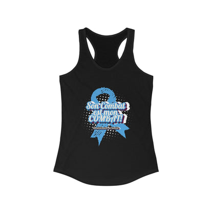Her fight is my Fight! (French in Blue) Racerback Tank The Diabuddies Store Tank Tops $19.96