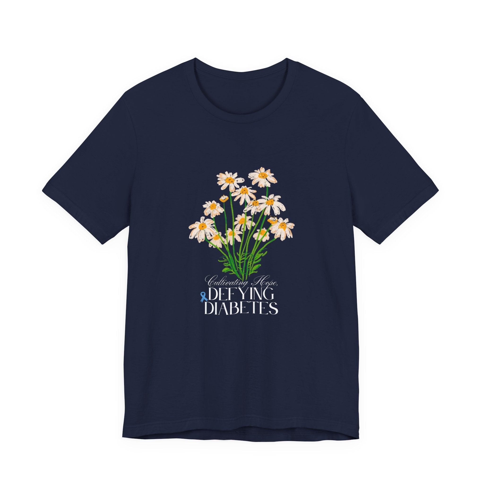 The Diabuddies Store Cultivating Hope, Defying Diabetes - Unisex Tee Cultivating Hope, Defying Diabetes - Unisex Tee: Wear your message of strength! Our "Cultivating Hope, Defying Diabetes" Unisex Tee is more than just a comfortable shirt; it's a powerful