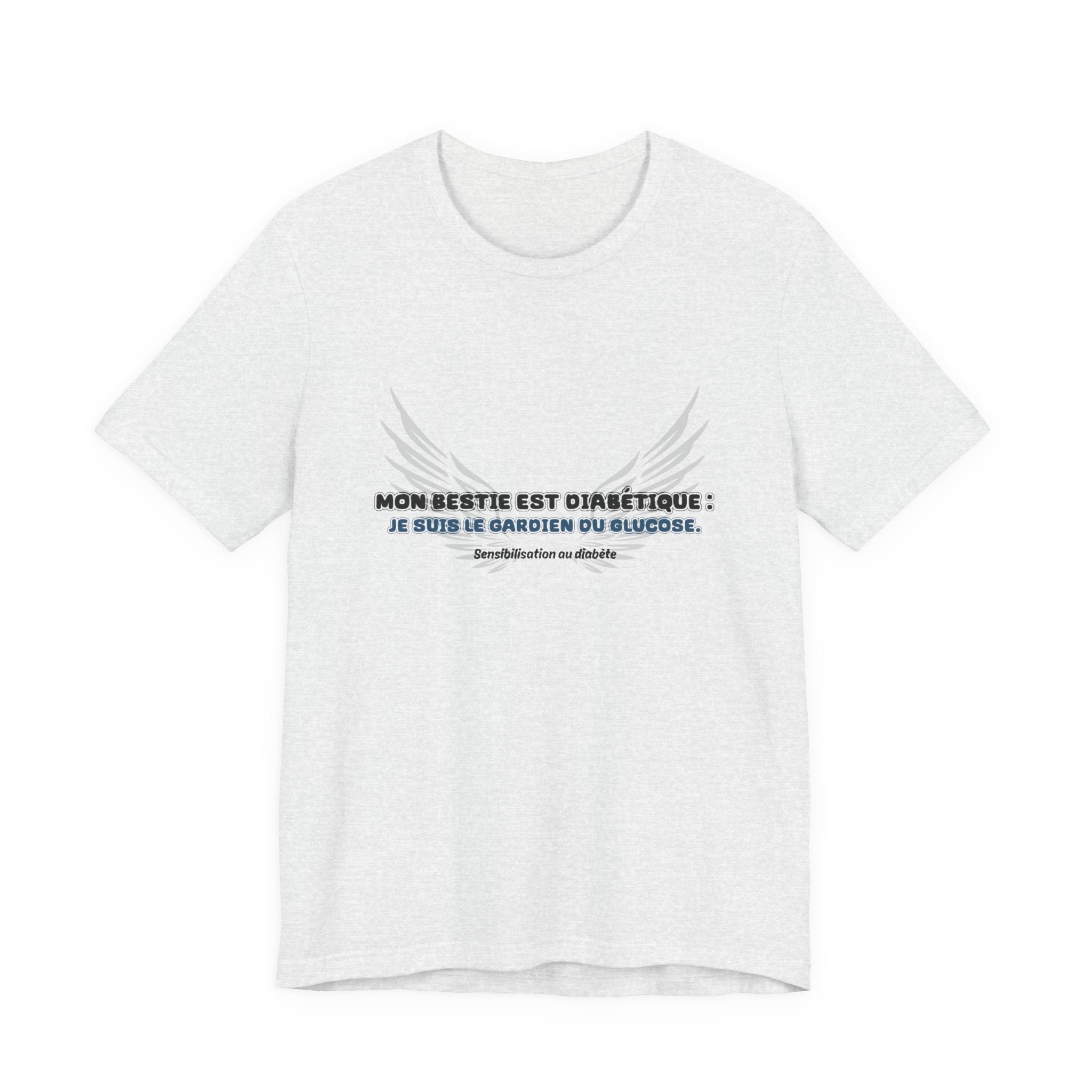 The Diabuddies Store My Bestie is Diabetic (French / Mon Bestie, Guardien) - Unisex Tee My Bestie is Diabetic (French / Mon Bestie, Guardien) - Unisex Tee: Celebrate your vital role! A proud declaration of your commitment and unique connection. T-Shirts $