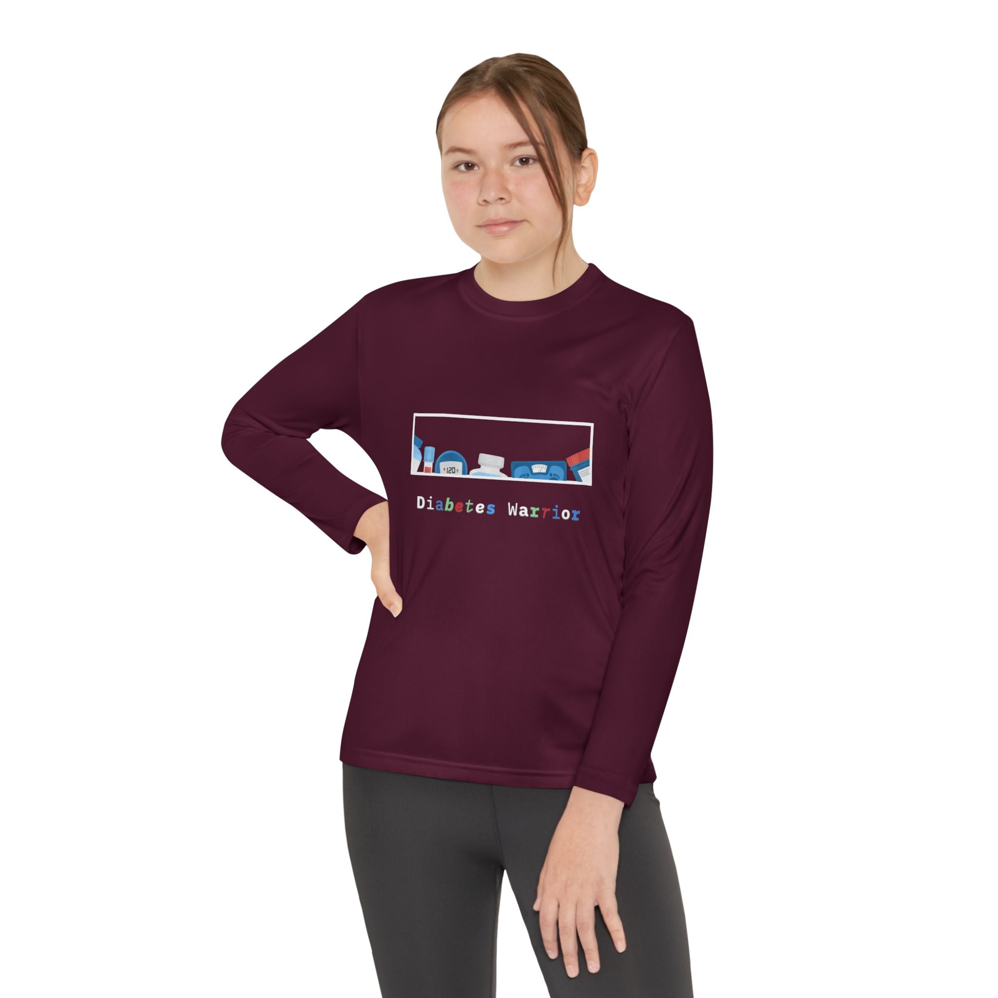 Diabetes Warrior w/supplies - Youth Longsleeve Tee The Diabuddies Store T-Shirts $23.44