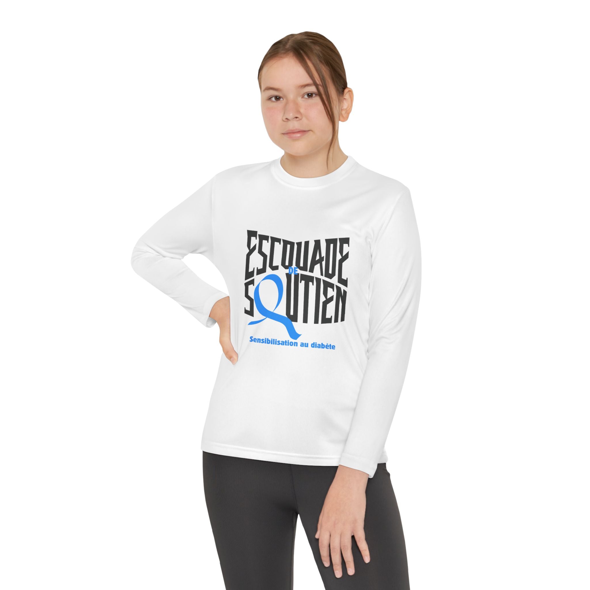 The Diabuddies Store Diabetes Support Squad (French) - Long-sleeved Youth Tee Diabetes Support Squad (French) - Long-sleeved Youth Tee: Unite against diabetes with the Diabetes Support Squad Kids' Tee! This super-soft long-sleeved Tee is perfect for littl