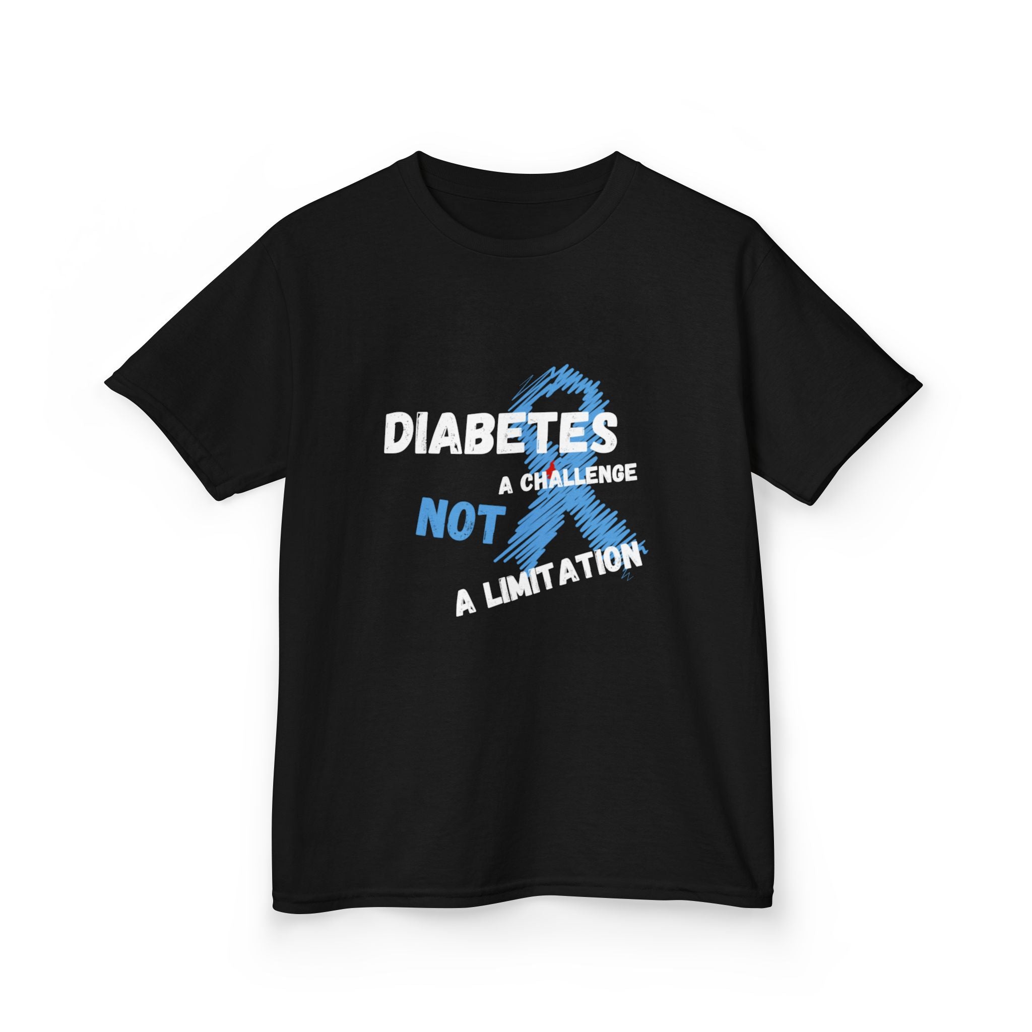 The Diabuddies Store A Challenge, Not a Limitation - Kids Tee A Challenge, Not a Limitation - Kids Tee: Empower your child! This tee is an inspiring reminder that challenges are opportunities to shine, not limitations. T-Shirts $19.22