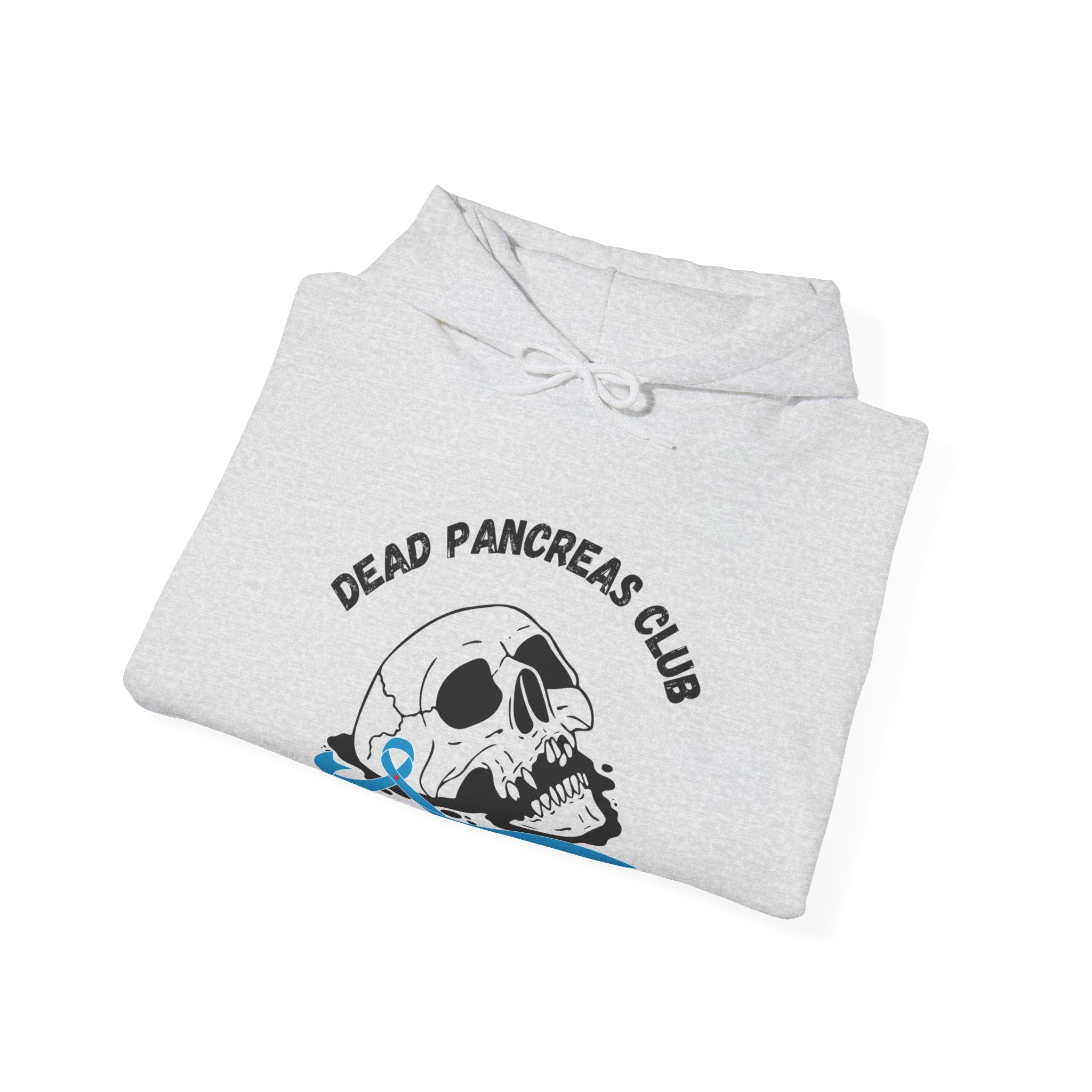The Diabuddies Store Skull & Blue Ribbon, Dead Pancreas Club - Unisex Hoodie Skull & Blue Ribbon, Dead Pancreas Club - Unisex Hoodie: Show strength & support! Unique design for bold diabetes awareness. Hoodie Hoodies $32.41