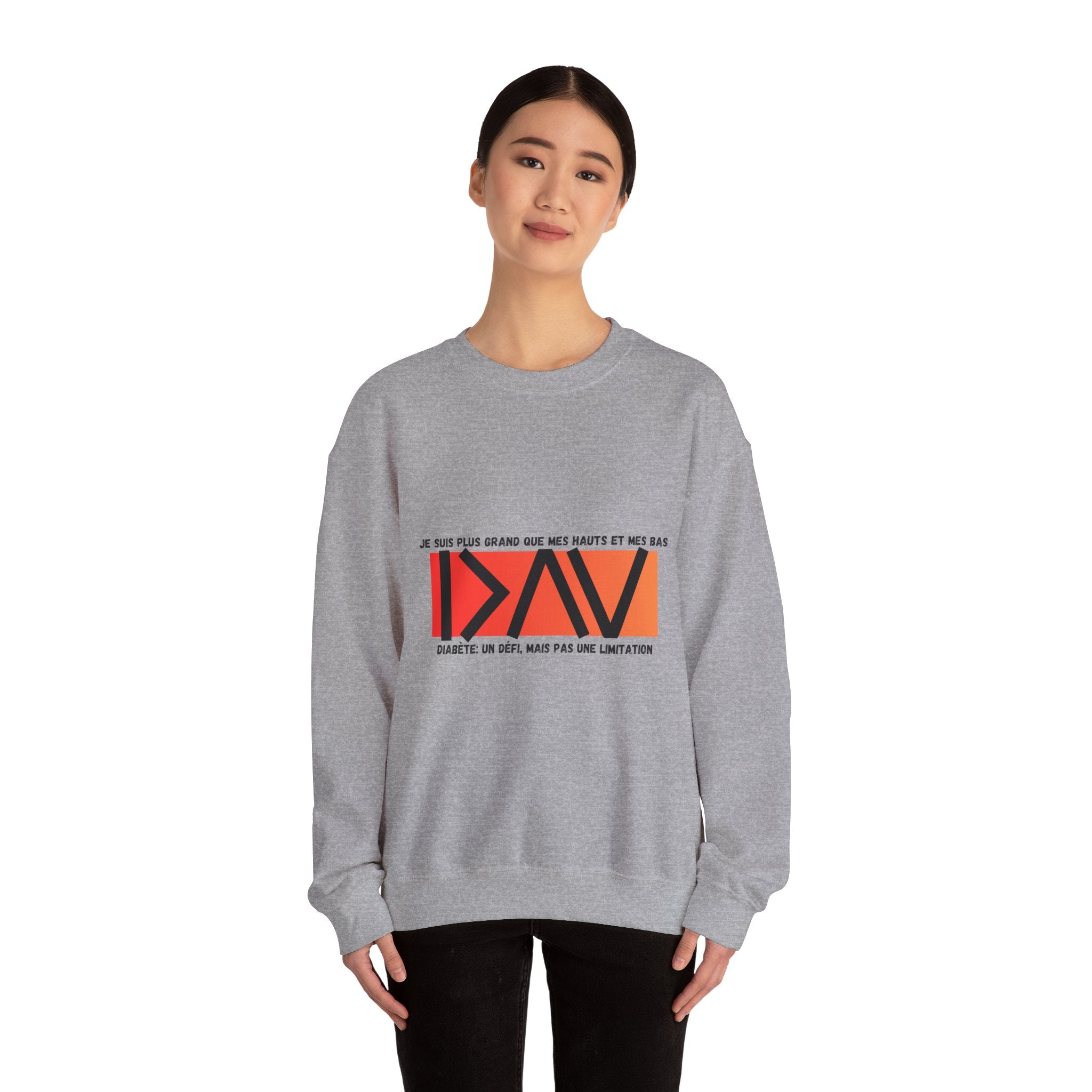 The Diabuddies Store Greater than (French/Orange) - Unisex Sweatshirt Greater than (French/Orange) - Unisex Sweatshirt: Rise above and wrap yourself in strength with the "Greater Than (French/Orange)" Unisex Sweatshirt! Sweatshirts $35.70