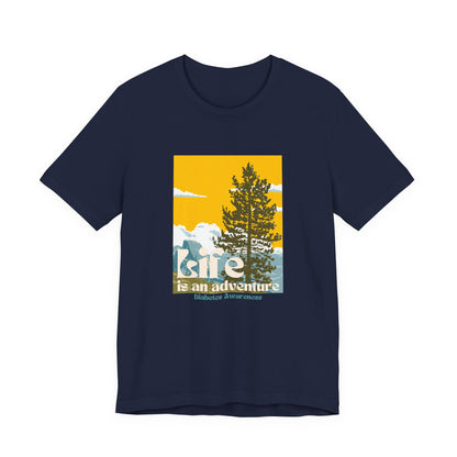 The Diabuddies Store Life is an Adventure, Nature - Unisex Tee Life is an Adventure, Nature - Unisex Tee: Embrace the call of the wild with our "Life is an adventure" Unisex Tee. This shirt is for anyone who finds their soul in the great outdoors, from mo