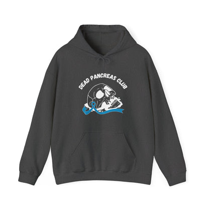 The Diabuddies Store Skull & Blue Ribbon, Dead Pancreas Club - Unisex Hoodie Skull & Blue Ribbon, Dead Pancreas Club - Unisex Hoodie: Show strength & support! Unique design for bold diabetes awareness. Hoodie Hoodies $32.41