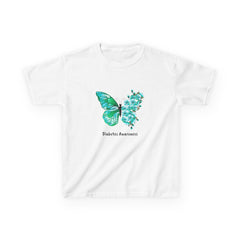 Green Butterfly & Flowers - Kids Tee The Diabuddies Store T-Shirts $18.48