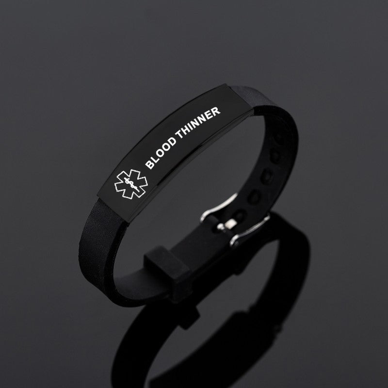 Black Stainless Steel Medical Alert ID Bracelet The Diabuddies Store Uncategorized $11.99
