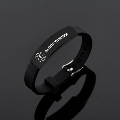 Black Stainless Steel Medical Alert ID Bracelet The Diabuddies Store Uncategorized $11.99