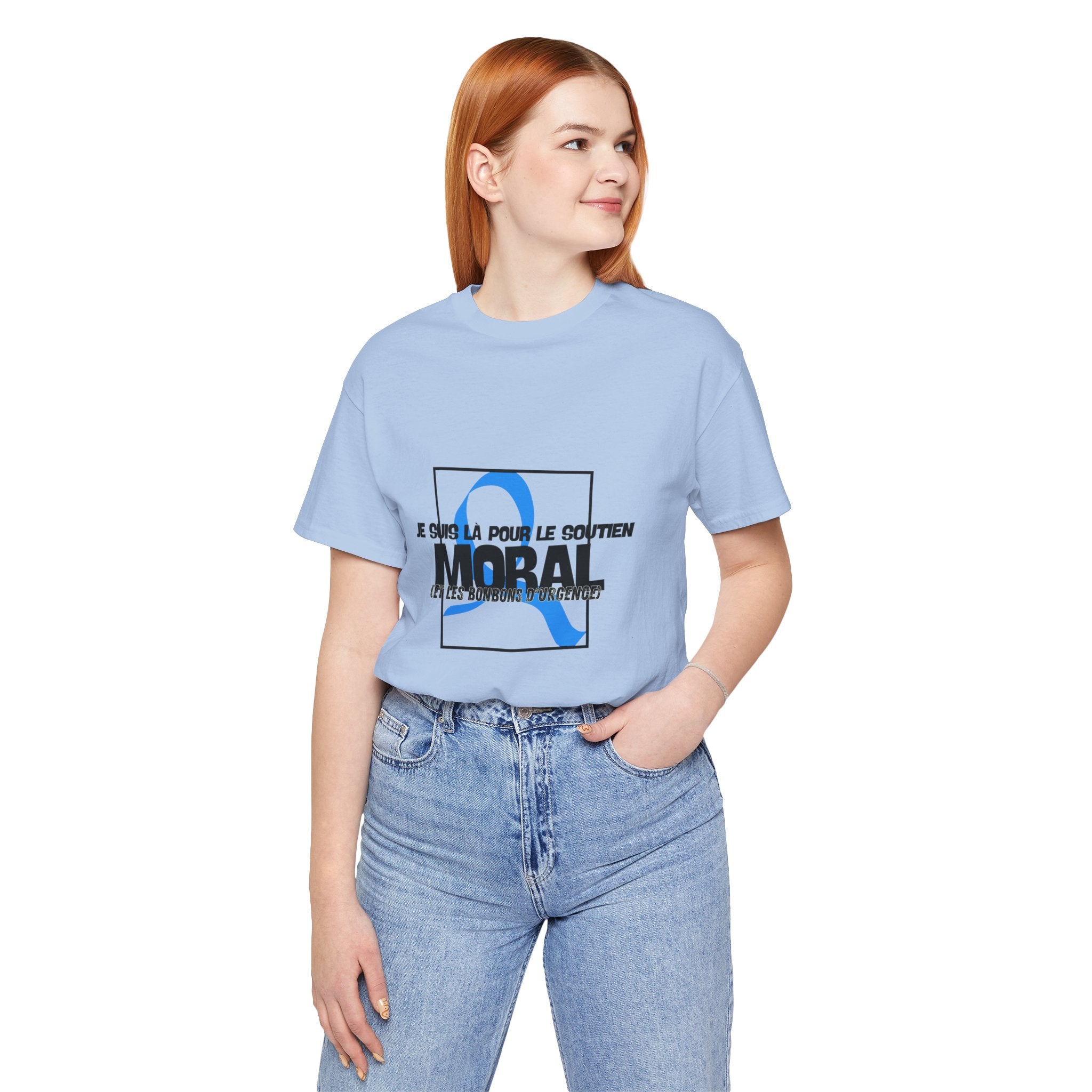 The Diabuddies Store Moral Support and Emergency Candy (French) - Unisex Tee Moral Support and Emergency Candy (French) - Unisex Tee: Being a friend to someone with diabetes means being ready for anything – from offering a listening ear to, well, having s