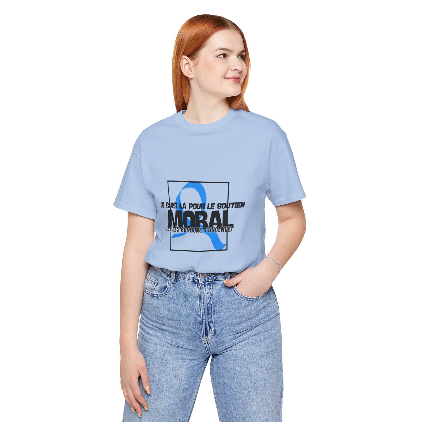 The Diabuddies Store Moral Support and Emergency Candy (French) - Unisex Tee Moral Support and Emergency Candy (French) - Unisex Tee: Being a friend to someone with diabetes means being ready for anything – from offering a listening ear to, well, having s